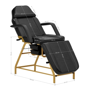 Cosmetic chair 557G with cuvettes black (147250)