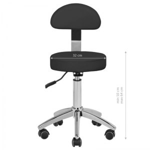 Electric cosmetic chair SILLON Lux 273b + stool 304 black (148298)