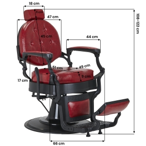 Barber chair President Red (148102)