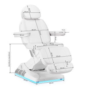 Electric cosmetic chair SILLON Luxury 3 motors white foot control (150223)