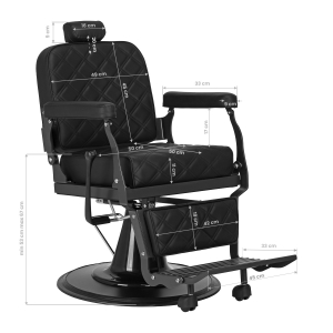 Barber chair Carlos extra black (148987)
