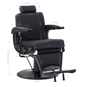Barber chair with massage function Gabbiano Continental black (155873)