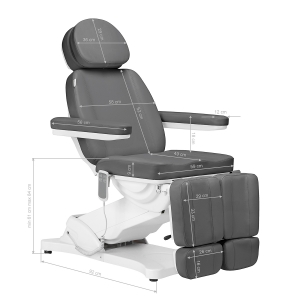Electric cosmetic chair SILLON CLASSIC 2 motors pedi gray (148289)