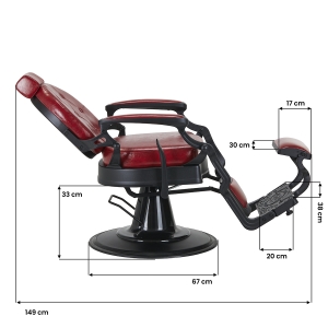 Barber chair President Red (148102)