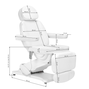 Electric cosmetic chair SILLON CLASSIC 3 motors with heating white (148287)