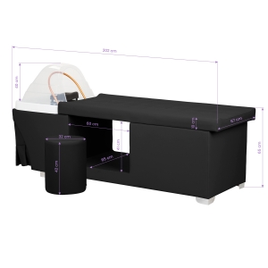 Gabbiano Head Spa Maldives hair washing bed black (154323)