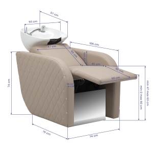 Electric hairdressing wash unit with massage function Gabbiano Ines beige (155872)