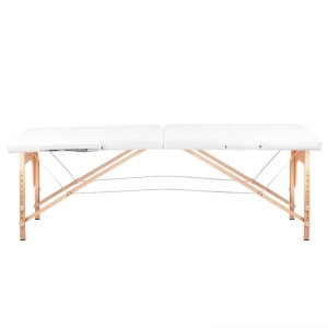 ACTIVESHOP 2-section folding massage table, wood comfort, white