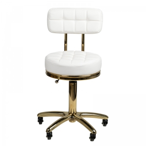 ACTIVESHOP Cosmetic stool gold am-961 white