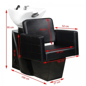 Gabbiano black Ankara hairdressing wash unit (109237)