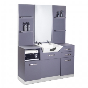 Gabbiano hairdressing console with a wash basin b085 gray (124725)