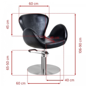 Gabbiano hairdressing chair Amsterdam black (109220)