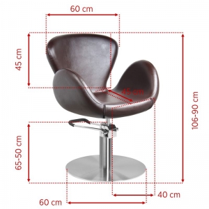 Gabbiano hairdressing chair Amsterdam brown (109221)