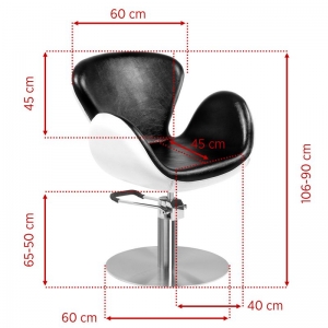 Gabbiano hairdressing chair Amsterdam black and white (111446)