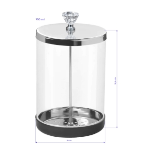 Glass container for disinfecting tools 750ml (122559)