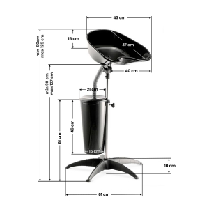 Gabbiano portable barbershop wash unit with ft35-1 tank (125896)