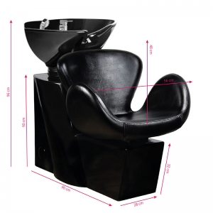 Gabbiano amsterdam hair wash unit black / black bowl (128135)