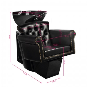 Gabbiano barber wash unit berlin black / black bowl (128136)