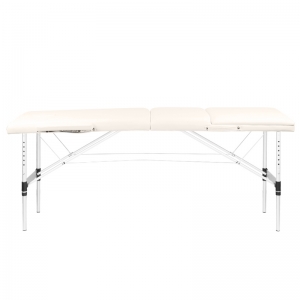 Folding massage table, aluminum comfort, 3-section cream (130790)