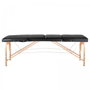 3-section black comfort massage table, wood comfort
