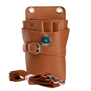 HOLSTER BELT FOR HAIR SCISSORS T14 BROWN (143633)