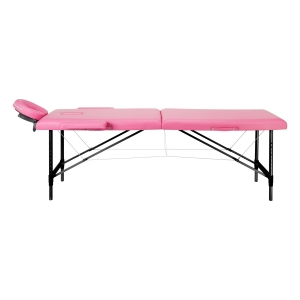 Folding massage table aluminum Activ Fizjo comfort 2 segment pink black aluminum (147200)