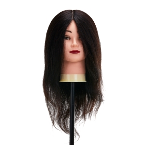 Gabbiano WZ1 hairdressing training head, natural hair, color 1#, length 16" (148398)