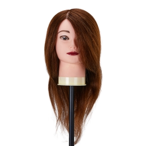 Gabbiano WZ1 hairdressing training head, natural hair, color 4#, length 16" (148399)