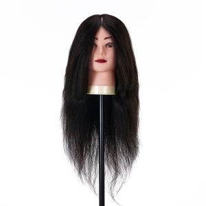 Gabbiano WZ1 hairdressing training head, natural hair, color 1#, length 20" (148400)