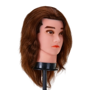 Gabbiano WZ3 hairdressing training head, natural hair, color 4#, length 8" (148406)