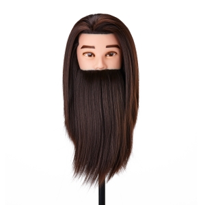 Gabbiano WZ4 training head with beard, synthetic hair, color 4#, length 8"+6" (148410)