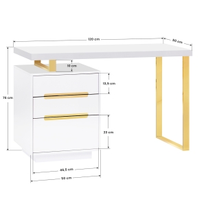 COSMETIC DESK 3311G WHITE GOLD (146657)
