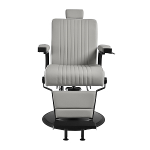 Gabbiano Levi barber chair with black frame gray without stitching at the back (154192)