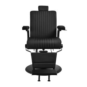 Gabbiano Levi barber chair with black frame black without stitching at the back (154190)
