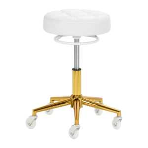 The Gabbiano D054G hairdressing stool gold white (155264)