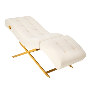 Sillon Umbra white eyelash treatment chair with gold base (155739)