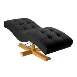 Sillon Corona eyelash treatment chair, black with gold base (155740)