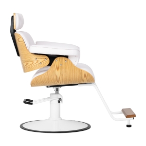 Hairdressing chair Gabbiano Florencja in white with a white base (155653)