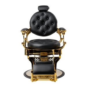 Barber chair Gabbiano Niccolo black with gold base (155917)
