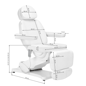 Electric cosmetic chair SILLON CLASSIC 4 motors with cradle white (148290)