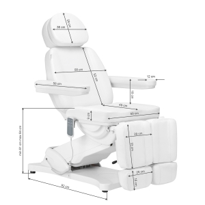 Electric cosmetic chair SILLON CLASSIC 3 motors with pedi cradle white (148292)