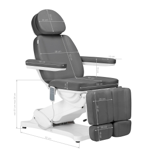 Electric cosmetic chair SILLON CLASSIC 3 motors with pedi cradle gray (148293)