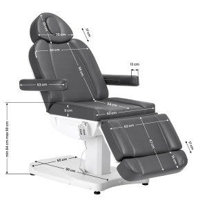 Electric cosmetic chair Azzurro 803D 3-motors grey  (148392)