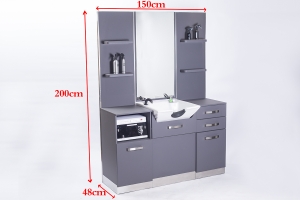 Gabbiano hairdressing console with a wash basin b085 gray (124725)