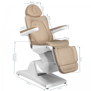 Electric cosmetic chair azzurro 870 3 strong cappuccino (109079)