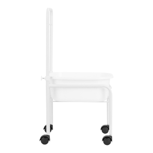 White pedicure tray on wheels (126397)