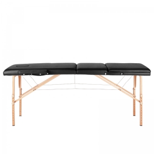 3-section black comfort massage table, wood comfort