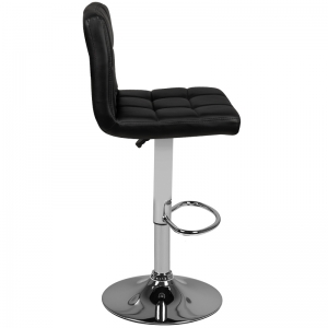 Bar stool m06 quilted adjustable black (132521)