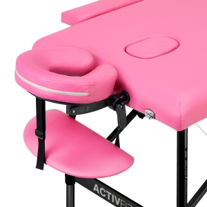 Folding massage table aluminum Activ Fizjo comfort 2 segment pink black aluminum (147200)