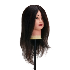 Gabbiano WZ1 hairdressing training head, natural hair, color 1#, length 16" (148398)